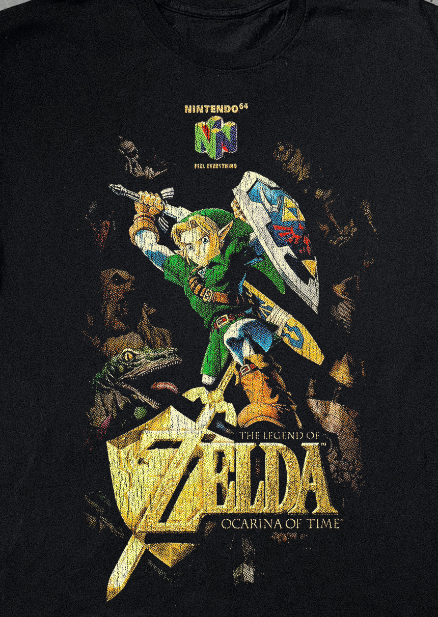 '98 THE LEGEND OF ZELDA OCARINA OF TIME PROMO BLACK T-SHIRT