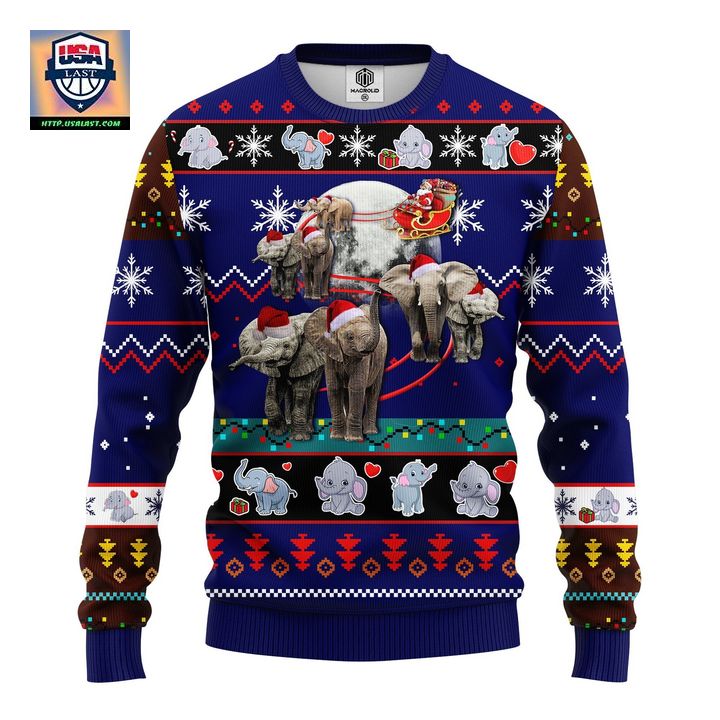 Elephant Noel Ugly Christmas Sweater Blue 1 Amazing Gift Idea Thanksgiving Gift