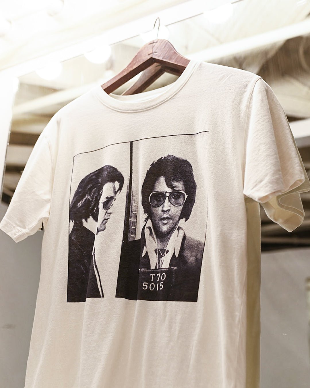 Elvis Presley Mug Shot Photo White Tee