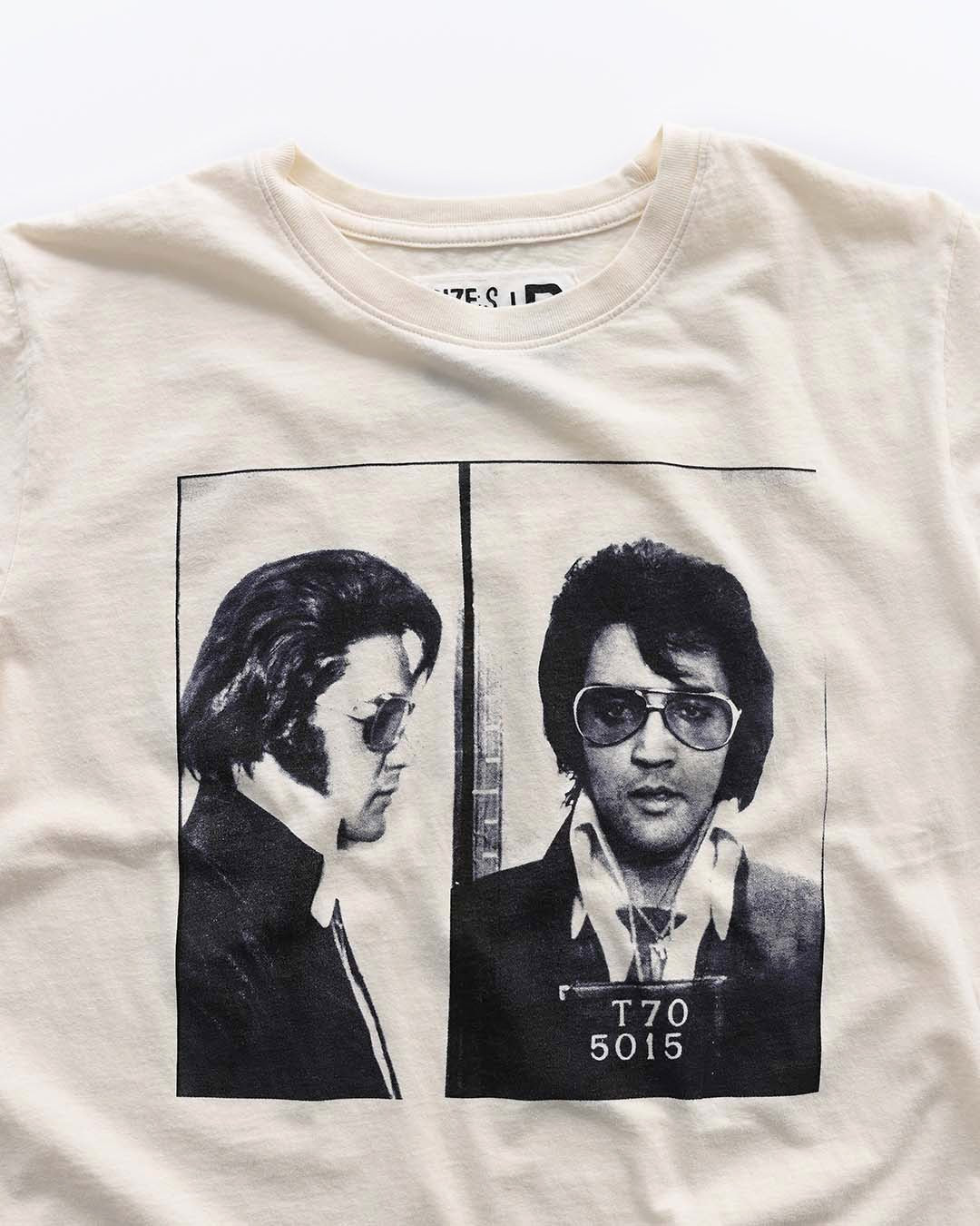 Elvis Presley Mug Shot Photo White Tee