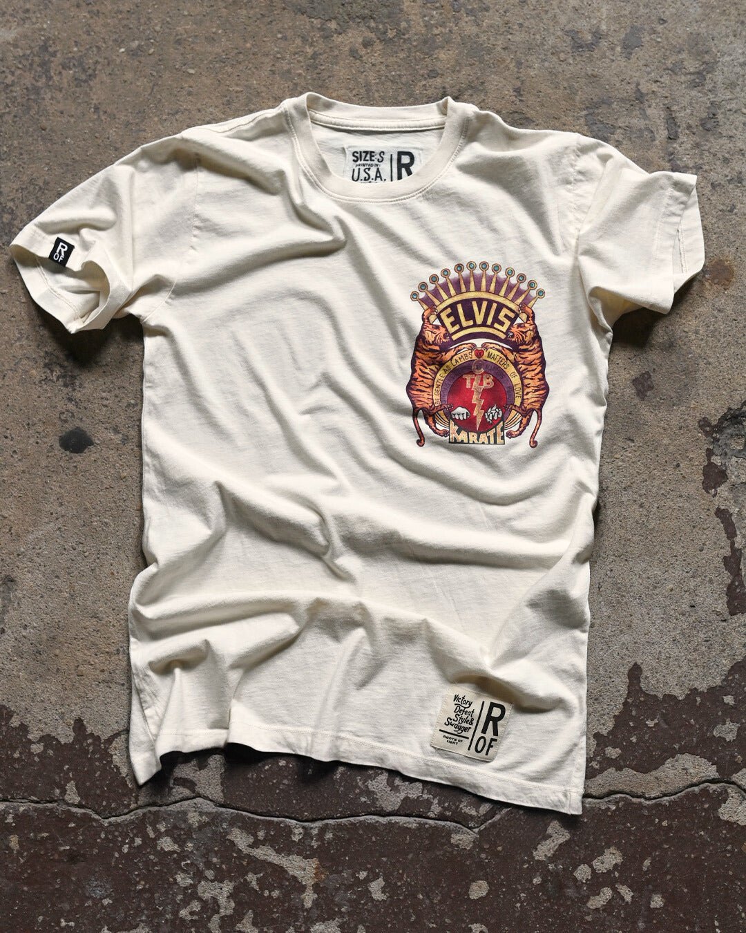 Elvis TCB Tiger Crest Vintage White Tee