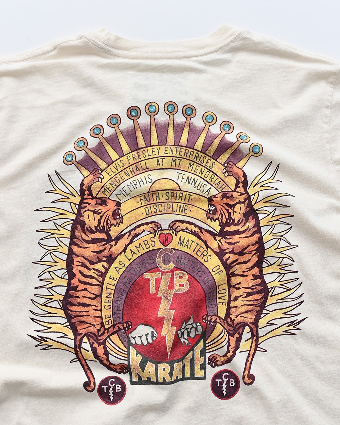 Elvis TCB Tiger Crest Vintage White Tee