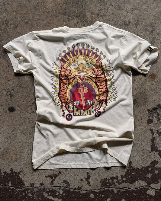 Elvis TCB Tiger Crest Vintage White Tee