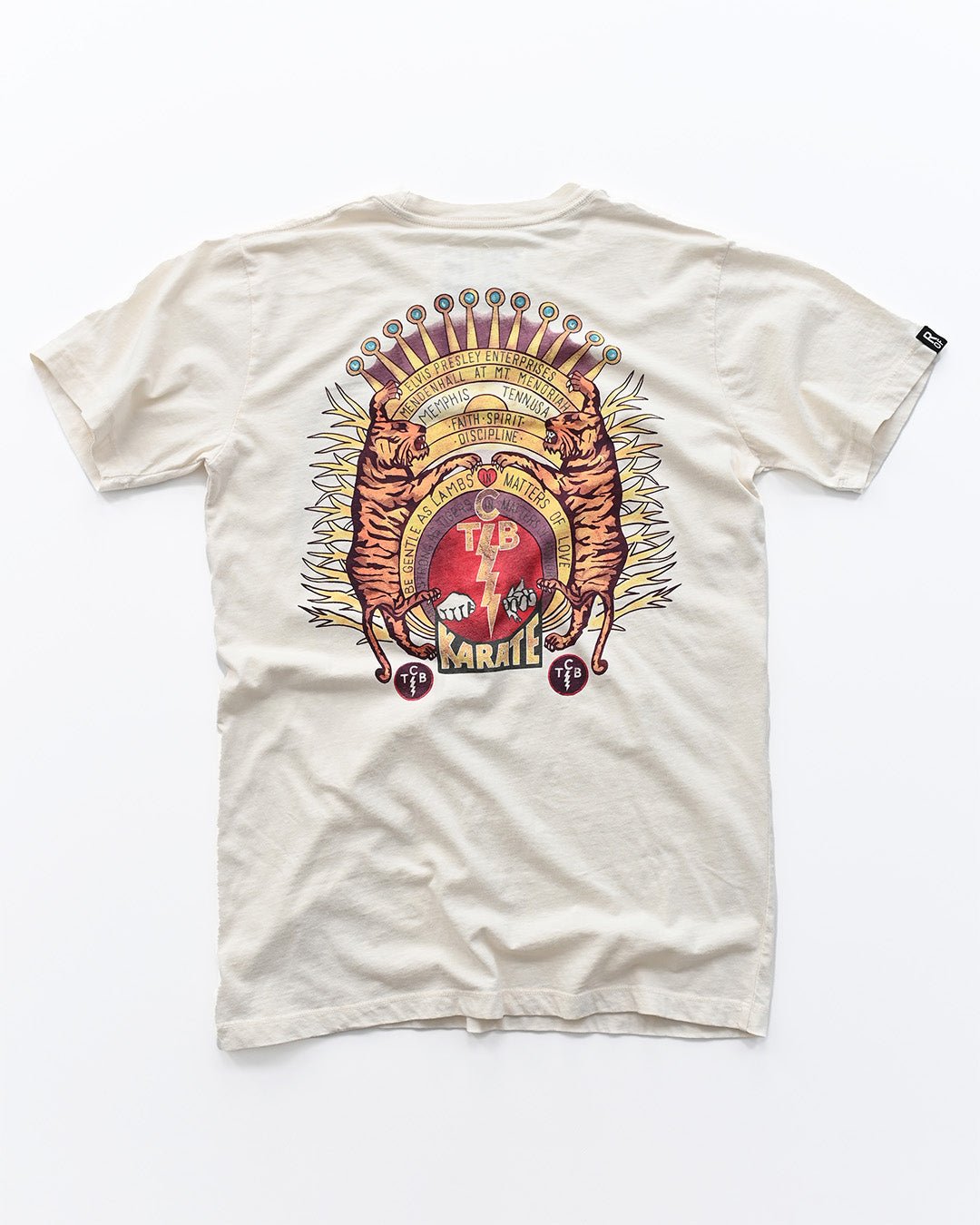 Elvis TCB Tiger Crest Vintage White Tee