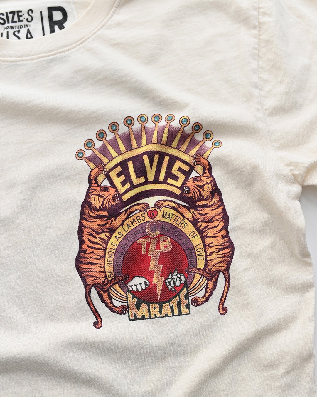 Elvis TCB Tiger Crest Vintage White Tee