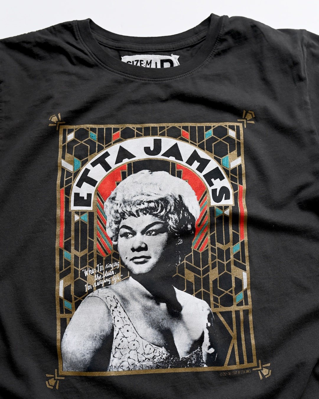 Etta James Portrait Photo Black Tee