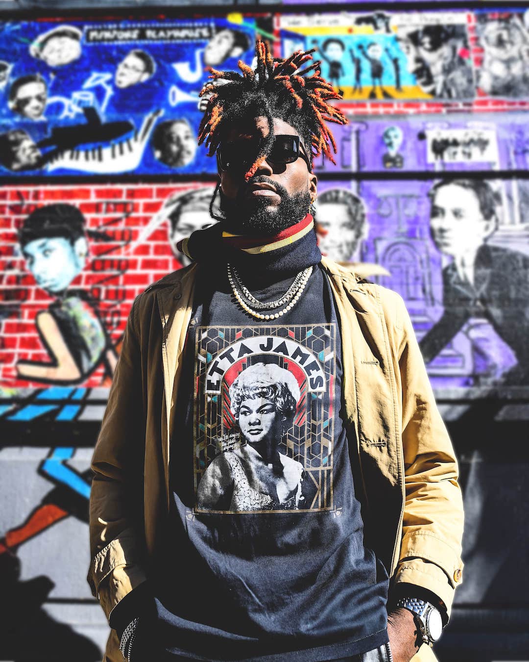 Etta James Portrait Photo Black Tee