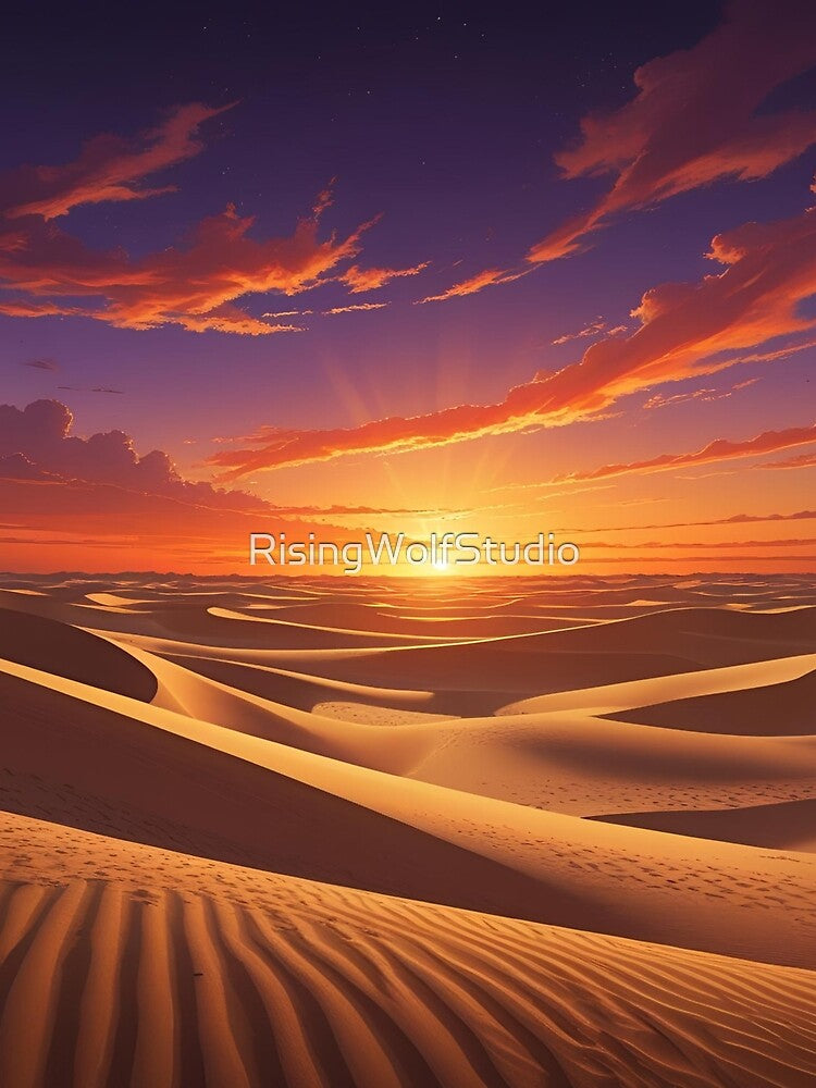 Sunset in the Desert by RisingWolfStudio