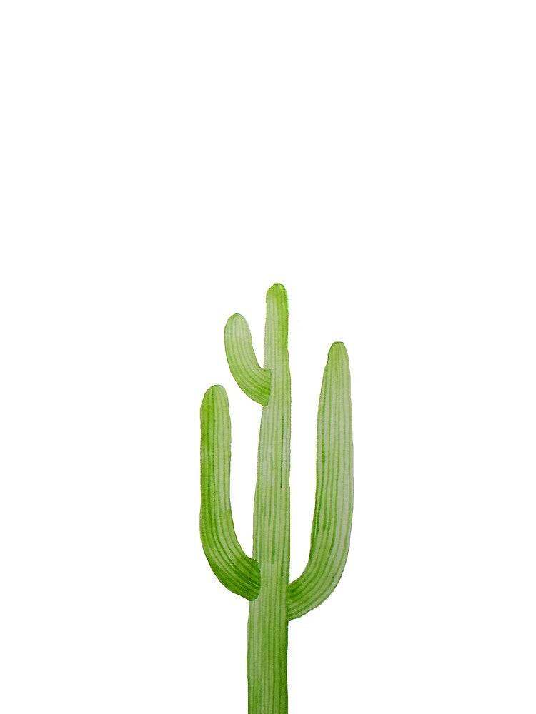 Single Saguaro Watercolor Cactus by SantinaArt