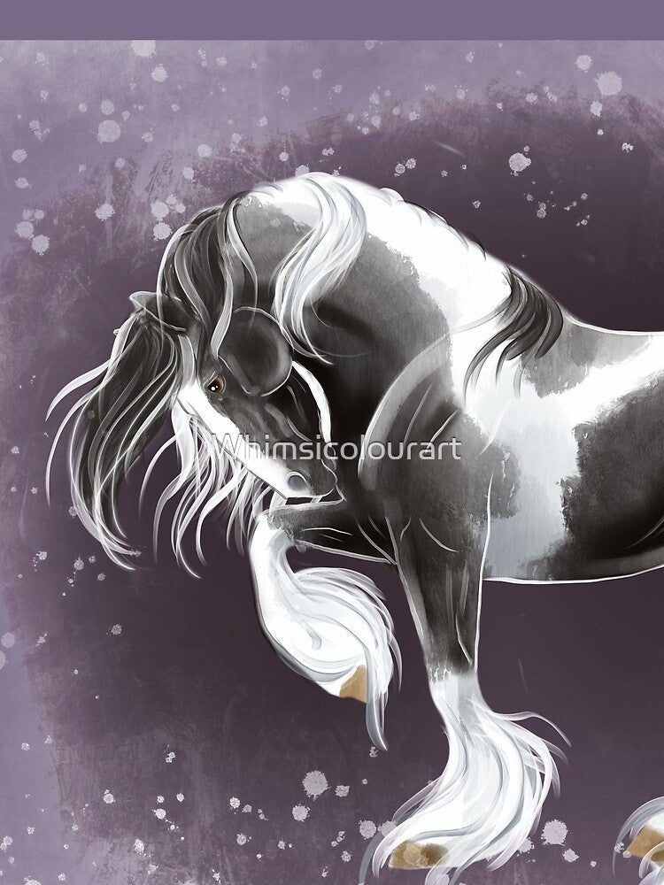Gypsy gold - gypsy horse stallion prancing by Whimsicolourart