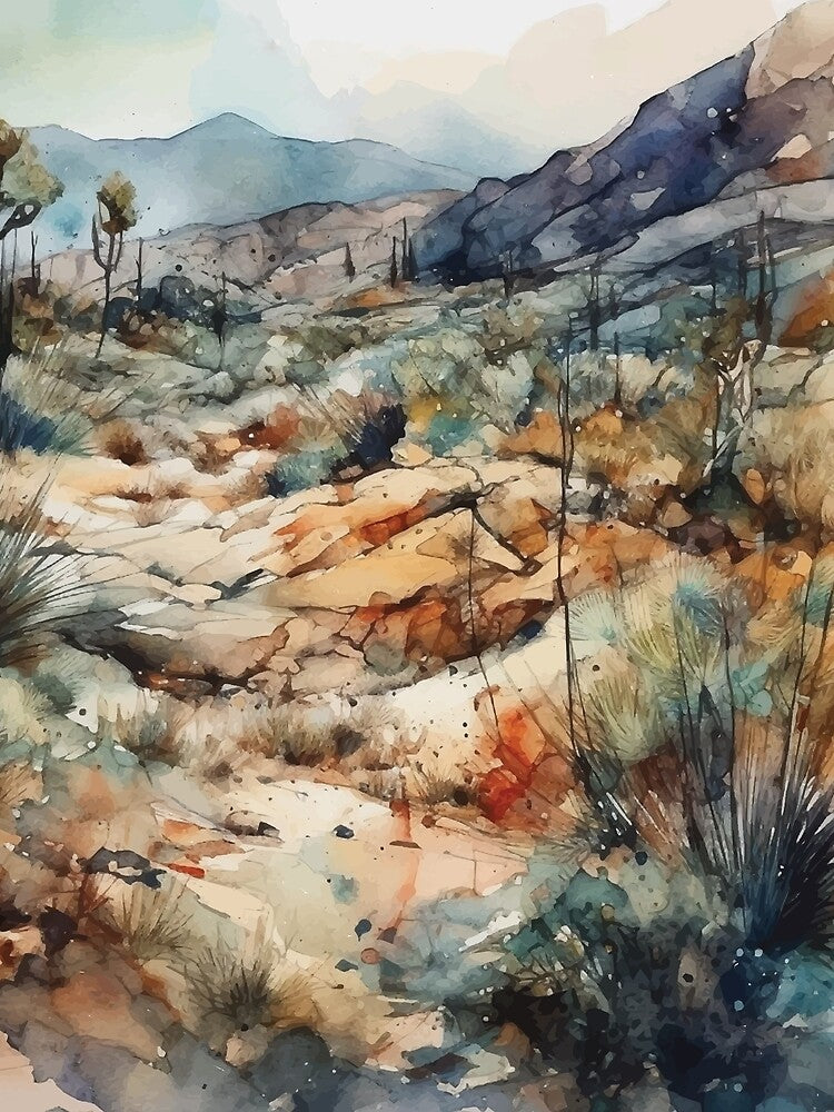 Rough and Rocky - Boho Desert Landscape Watercolors by GVRDesign