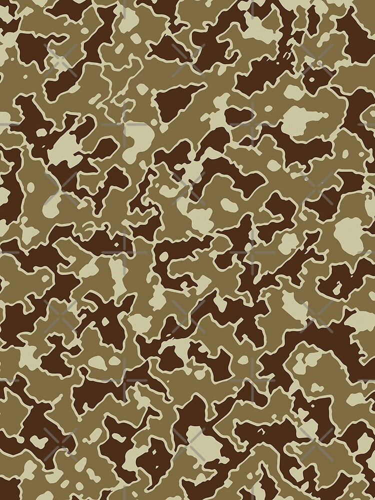 Desert Camouflage Multicolor Patterns in Green, Brown and Sand by ShopieHome