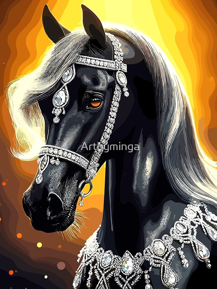 Beautiful horse adorned in Diamonds by Artbyminga