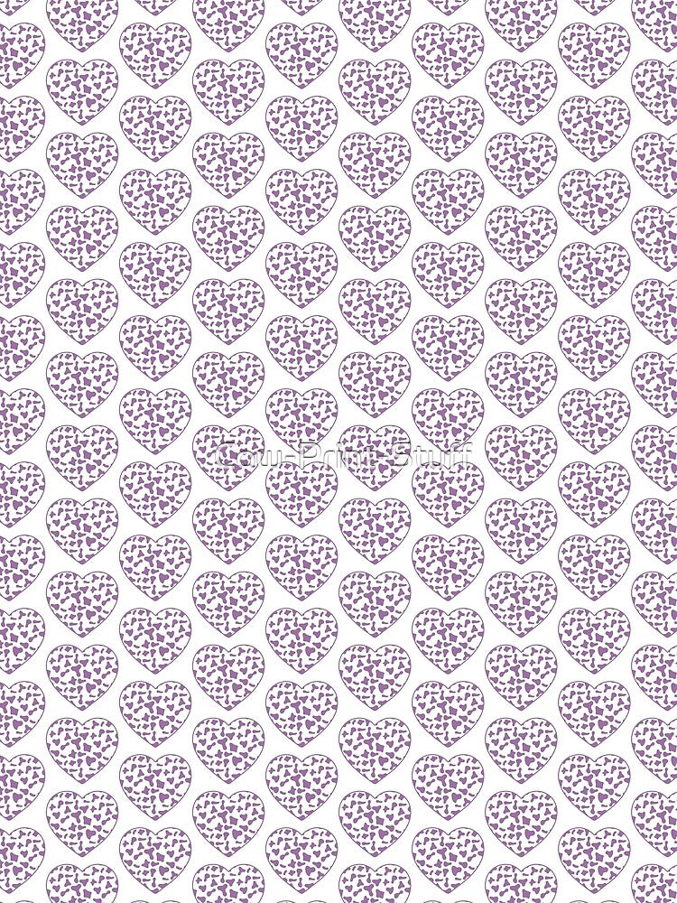 Offset Grid Small Violet Cow Patches on White Cowhide | Continues White Cow Heart by Cow-Print-Stuff