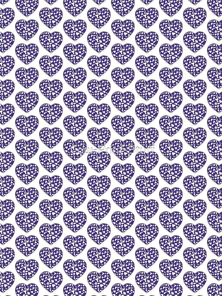 Offset Grid Small White Cow Patches on Purple Cowhide | Continues Purple Cow Heart by Cow-Print-Stuff