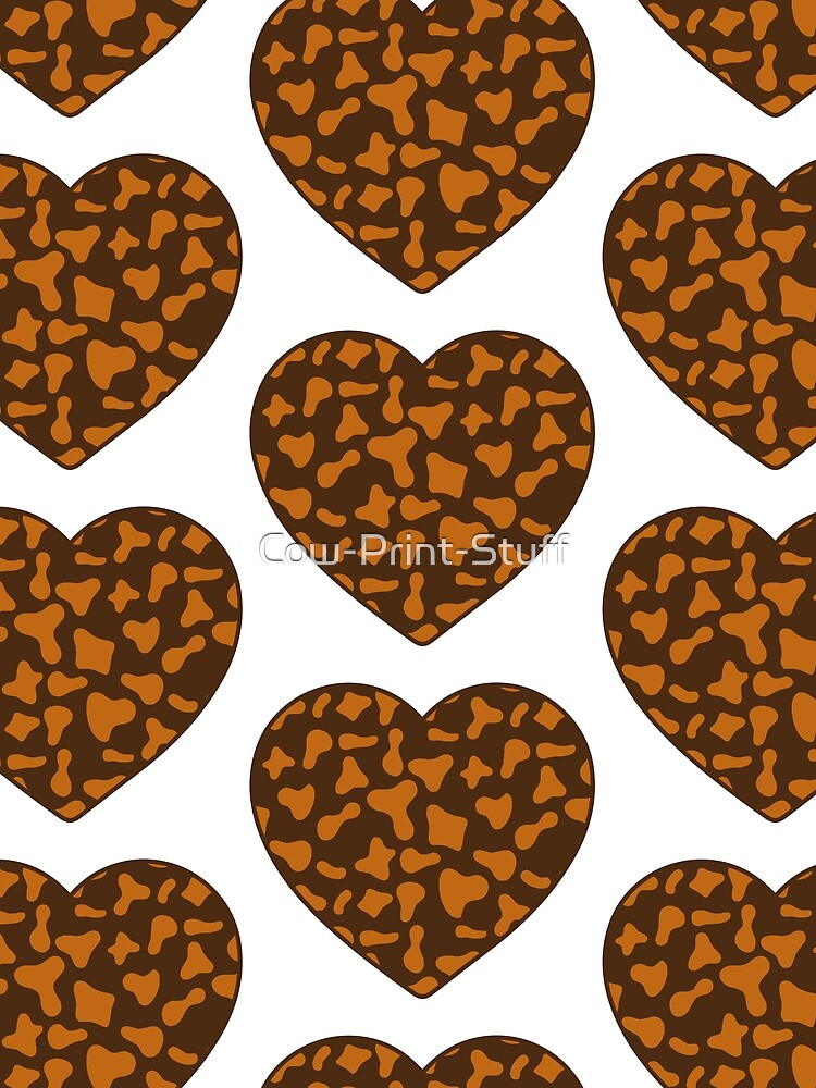 Big Caramel Cow Patches on Brown Cowhide | Continues Brown Cow Heart by Cow-Print-Stuff