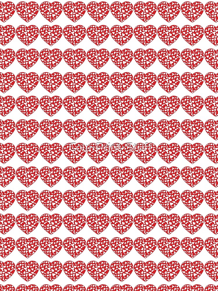 Regular Grid Small White Cow Patches on Red Cowhide | Continues Red Cow Heart by Cow-Print-Stuff
