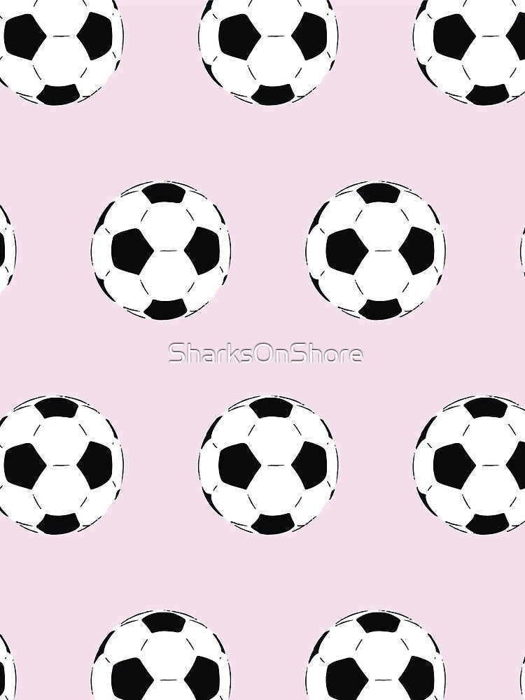 Pink Soccer Balls On Light Pink by SharksOnShore