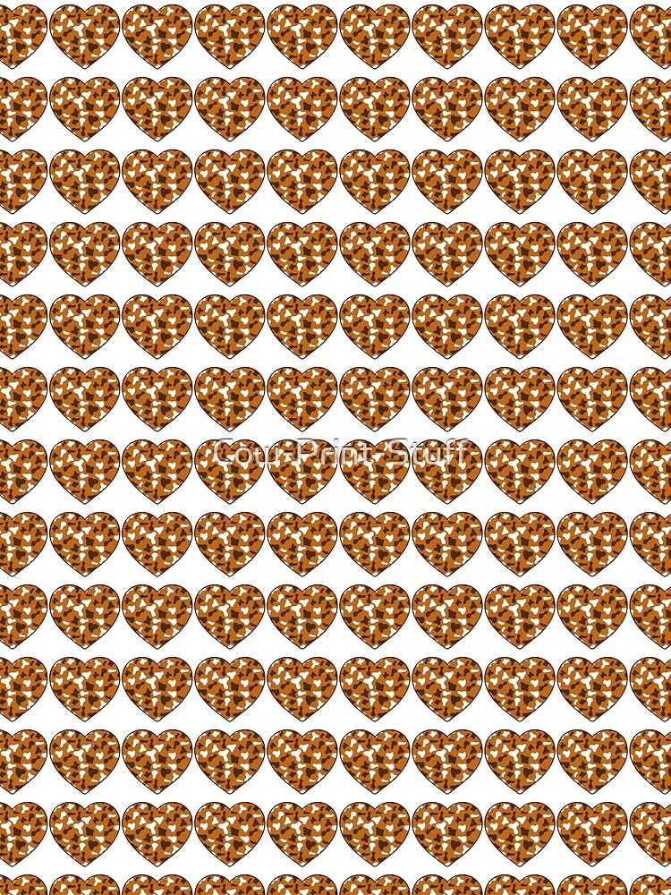 Regular Grid Small Brown White Cow Patches on Caramel Cowhide | Continues Caramel Cow Heart by Cow-Print-Stuff
