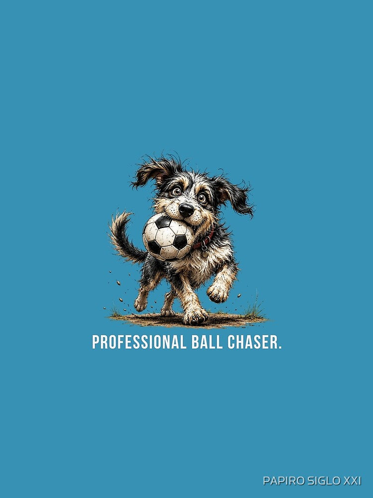Professional Ball Chaser – Soccre Scruffy Dog Illustration by PAPIRO SIGLO XXI