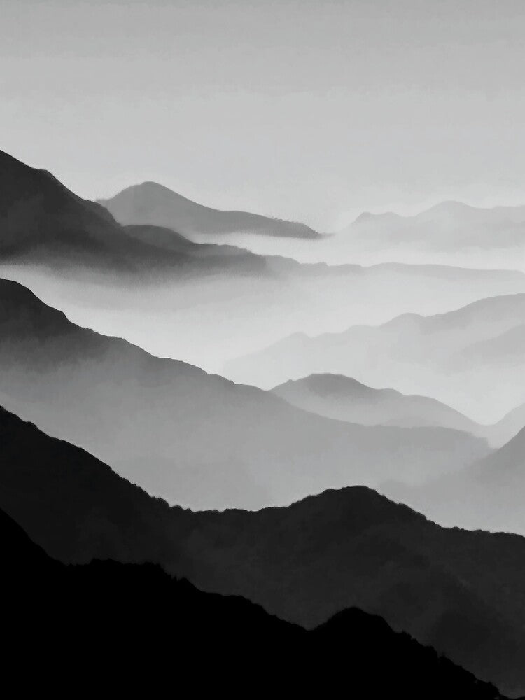 Misty Mountain Watercolor/ Acrylic Design by banginT