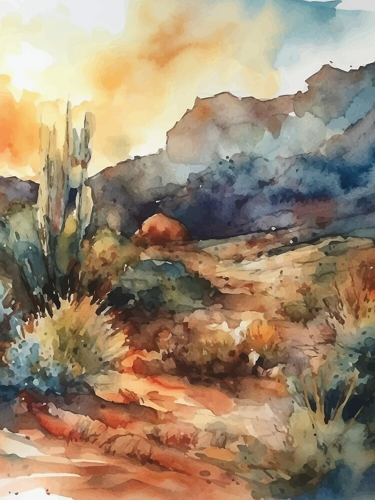 Rustic Ecosystem - Boho Desert Landscape Watercolors by GVRDesign