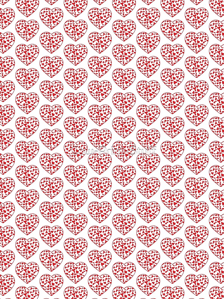 Offset Grid Small Red Cow Patches on White Cowhide | Continues White Cow Heart by Cow-Print-Stuff