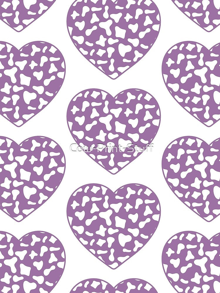 Big White Cow Patches on Violet Cowhide | Continues Violet Cow Heart by Cow-Print-Stuff