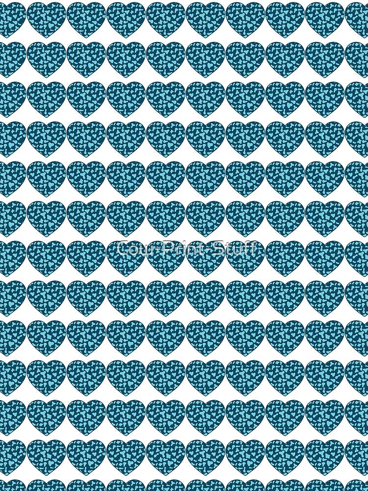 Regular Grid Small Light Blue Cow Patches on Royal Blue Cowhide | Continues Royal Blue Cow Heart by Cow-Print-Stuff