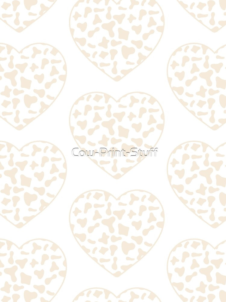 Big Cream Cow Patches on white Cowhide | Continues Cream Cow Heart by Cow-Print-Stuff
