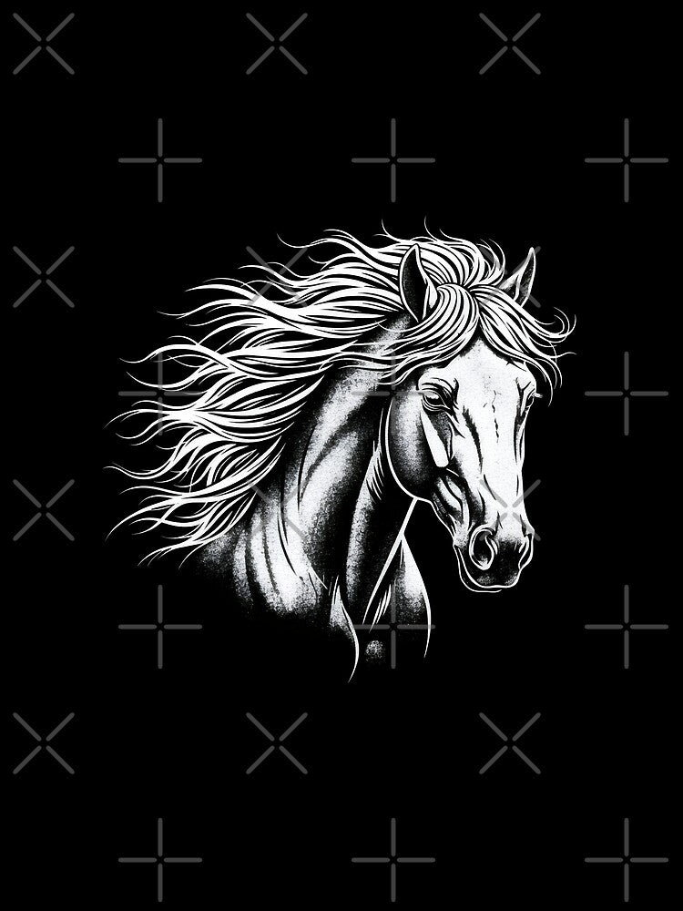 Horse Art Chalk On Black by DemureArtsy