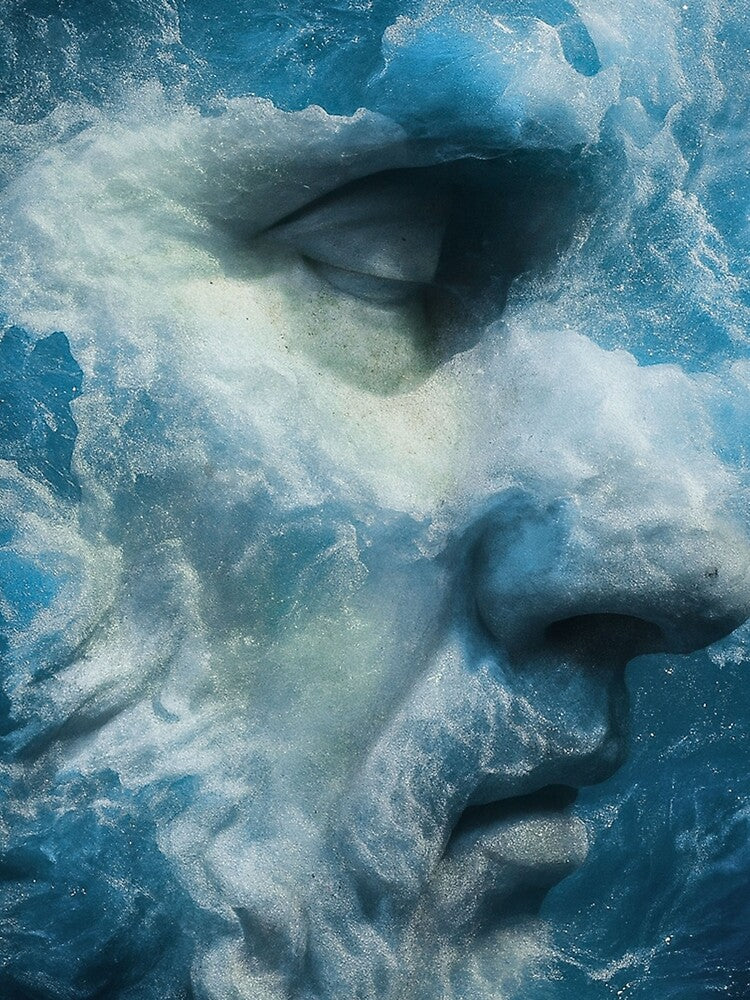 Deep Ocean Waves Face – Surreal Water Portrait by Ocean's ⭐⭐⭐⭐⭐