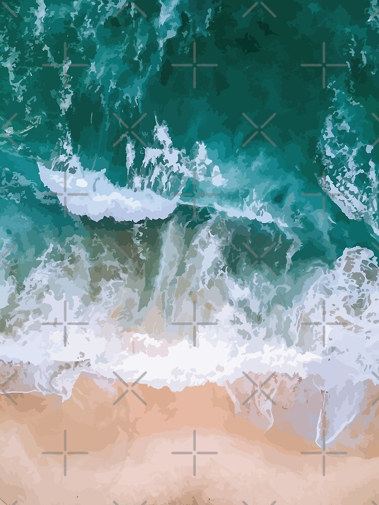 Ocean beach bathmat for shower design by Bella's Merch