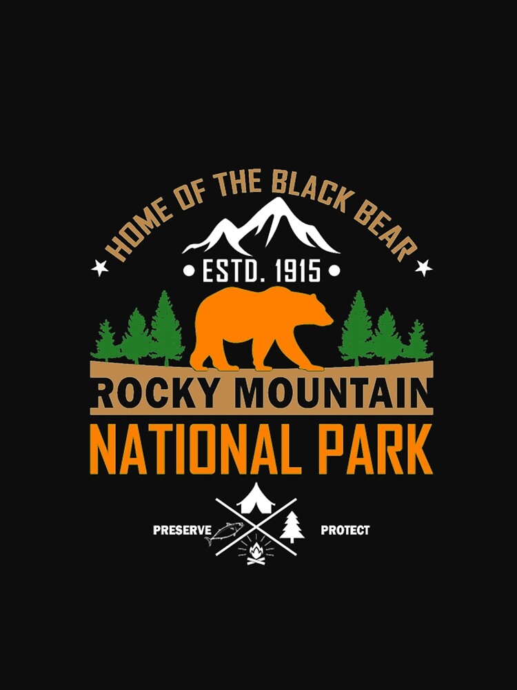 Rocky Mountain National Park Black Bear Tshirt by Clavitaps