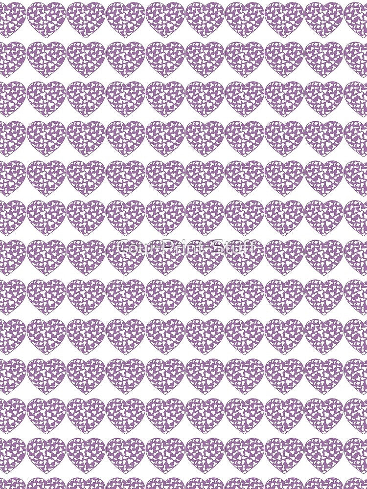 Regular Grid Small White Cow Patches on Violet Cowhide | Continues Violet Cow Heart by Cow-Print-Stuff