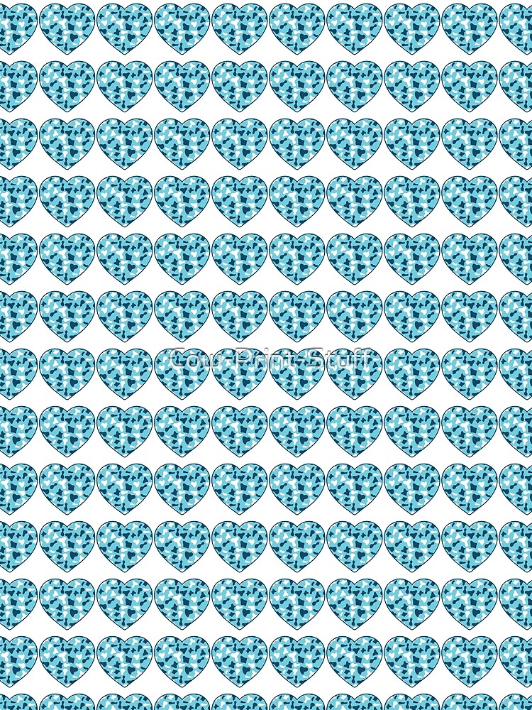 Regular Grid Small Light Blue White Cow Patches on Pink Cowhide | Continues Pink Cow Heart by Cow-Print-Stuff