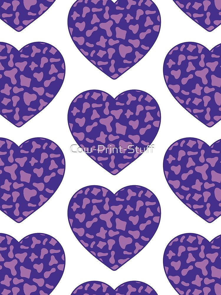 Big Violet Cow Patches on Purple Cowhide | Continues Purple Cow Heart by Cow-Print-Stuff