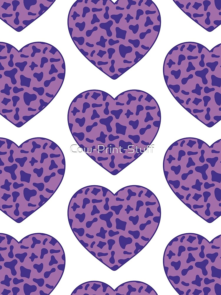 Big Purple Cow Patches on Violet Cowhide | Continues Violet Cow Heart by Cow-Print-Stuff