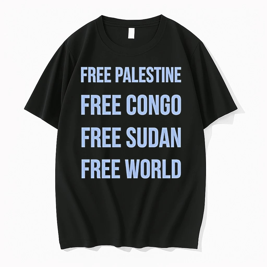 Free Palestine Free Congo Free Sudan Free World 0 Tshirts Sweater