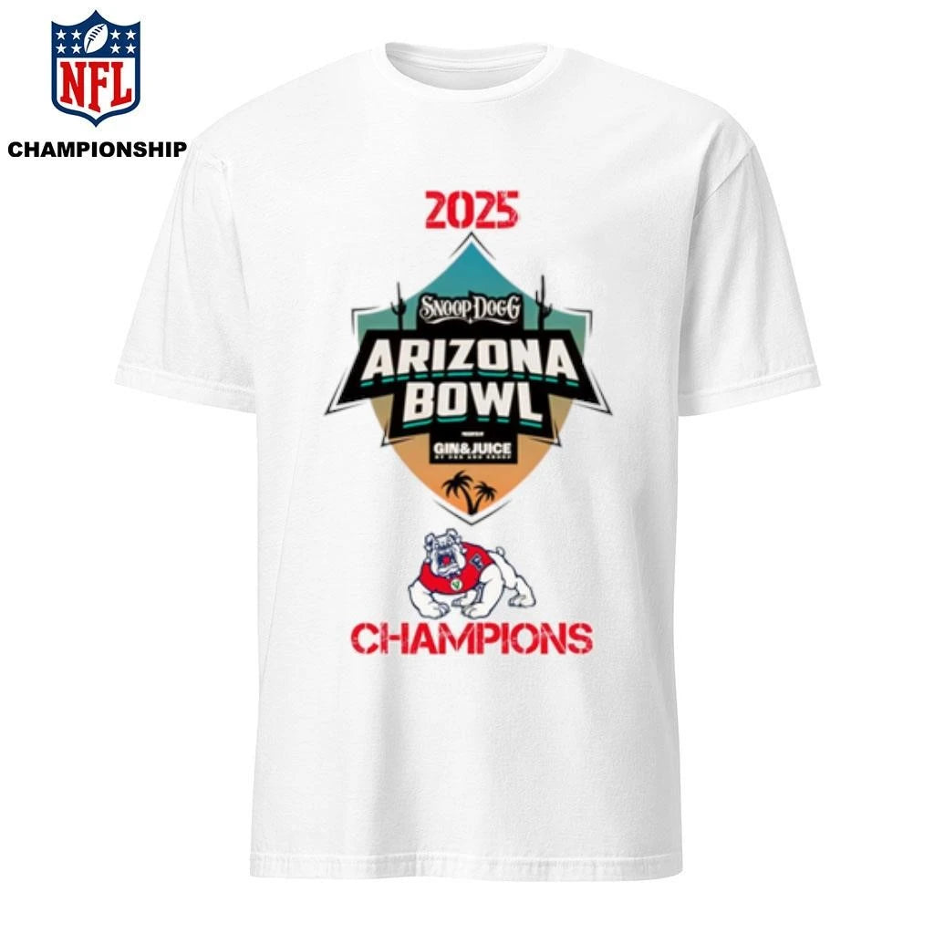 Fresno State Bulldogs 2025 Snoop Dogg Arizona Bowl Champions Logo Shirt