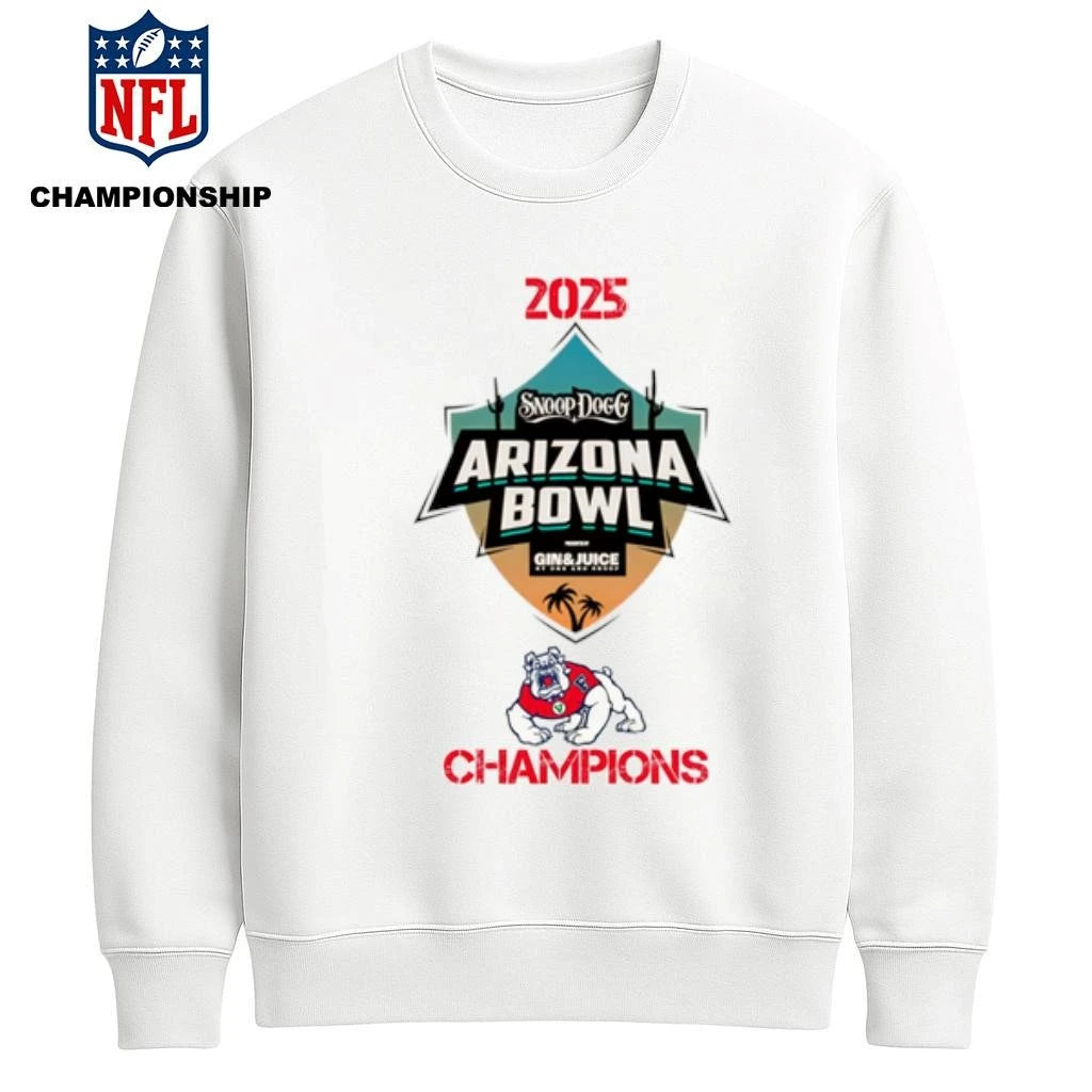 Fresno State Bulldogs 2025 Snoop Dogg Arizona Bowl Champions Logo Shirt