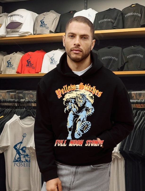 Friends Family Forever Yellow Stitches Full Moon Stomp T-shirt