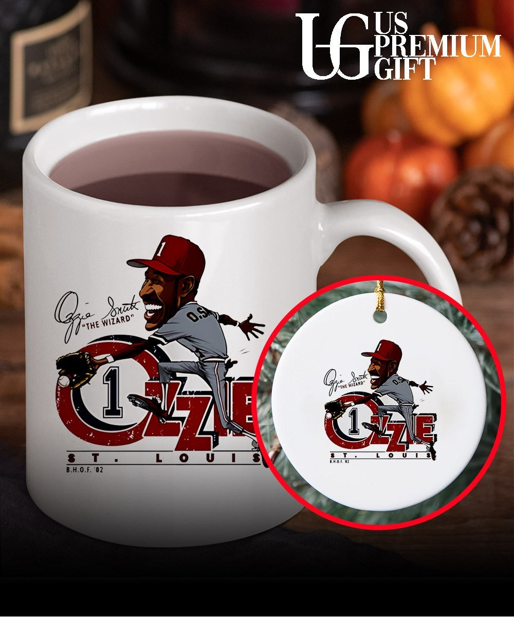 BHof 02 Ozzie Smith The Wizard Catching Baseball St Louis Cardinals baseball caricature signature shirt