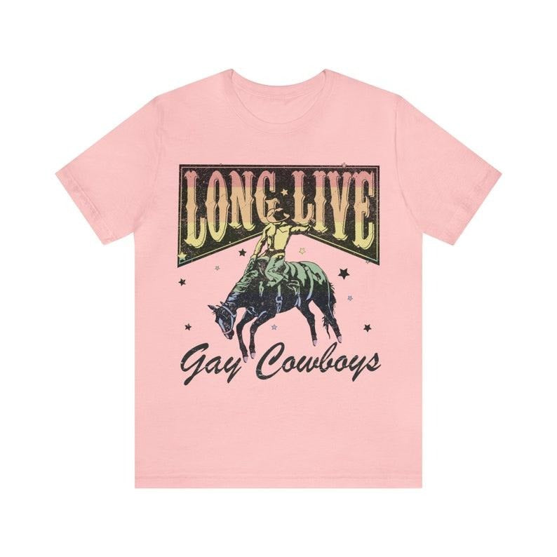 gay cowboys shirt | western retro lgbtq pride shirt | gay cowgirl | queer cowboy | trans cowboy | boho vintage style |...