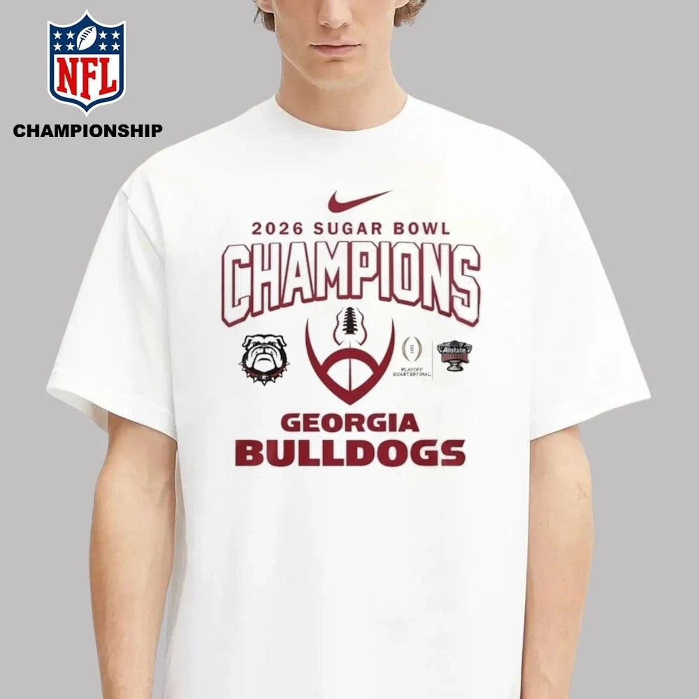 Georgia Bulldogs NCAA 2026 Sugar Bowl Champions Mascot Flag Shirt