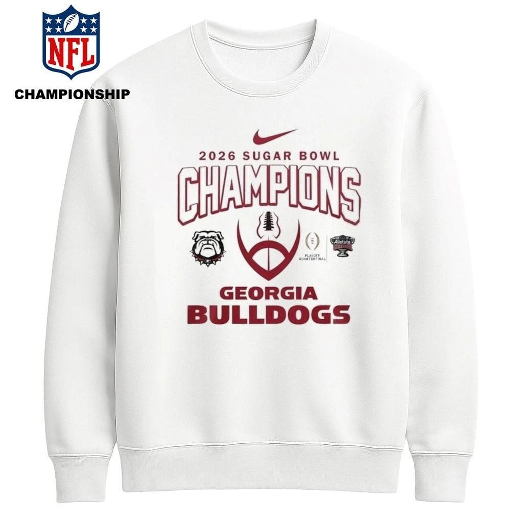 Georgia Bulldogs NCAA 2026 Sugar Bowl Champions Mascot Flag Shirt