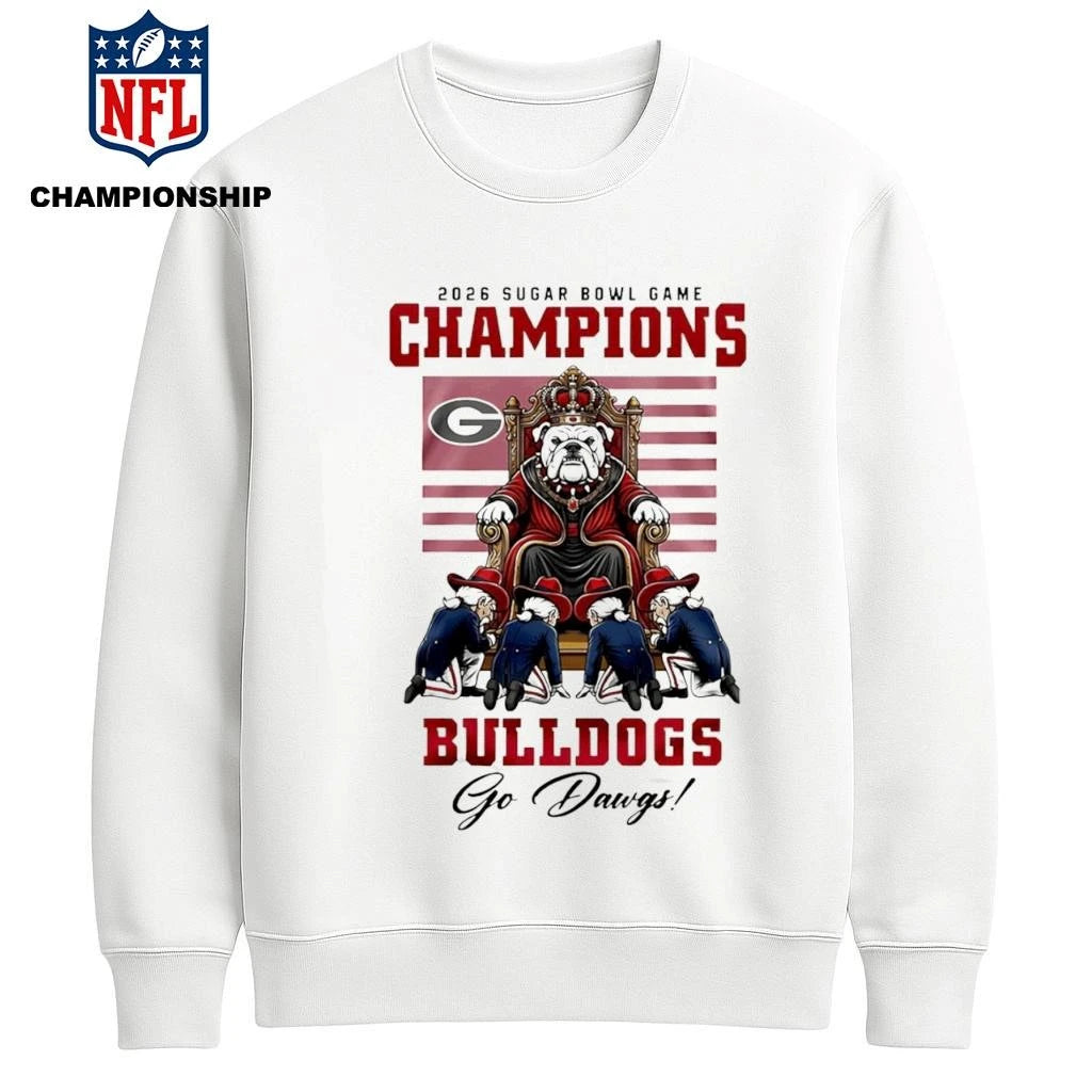 Georgia Bulldogs NCAA 2026 Sugar Bowl Game Champions Mascot Shirt