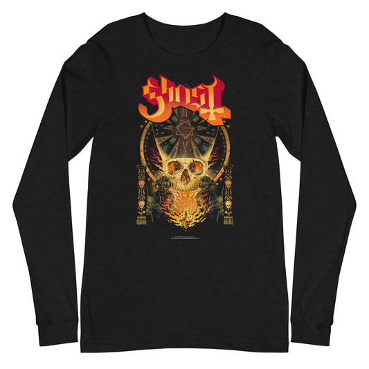 Ghost - Flaming Logo Long Sleeve T-Shirt Style001