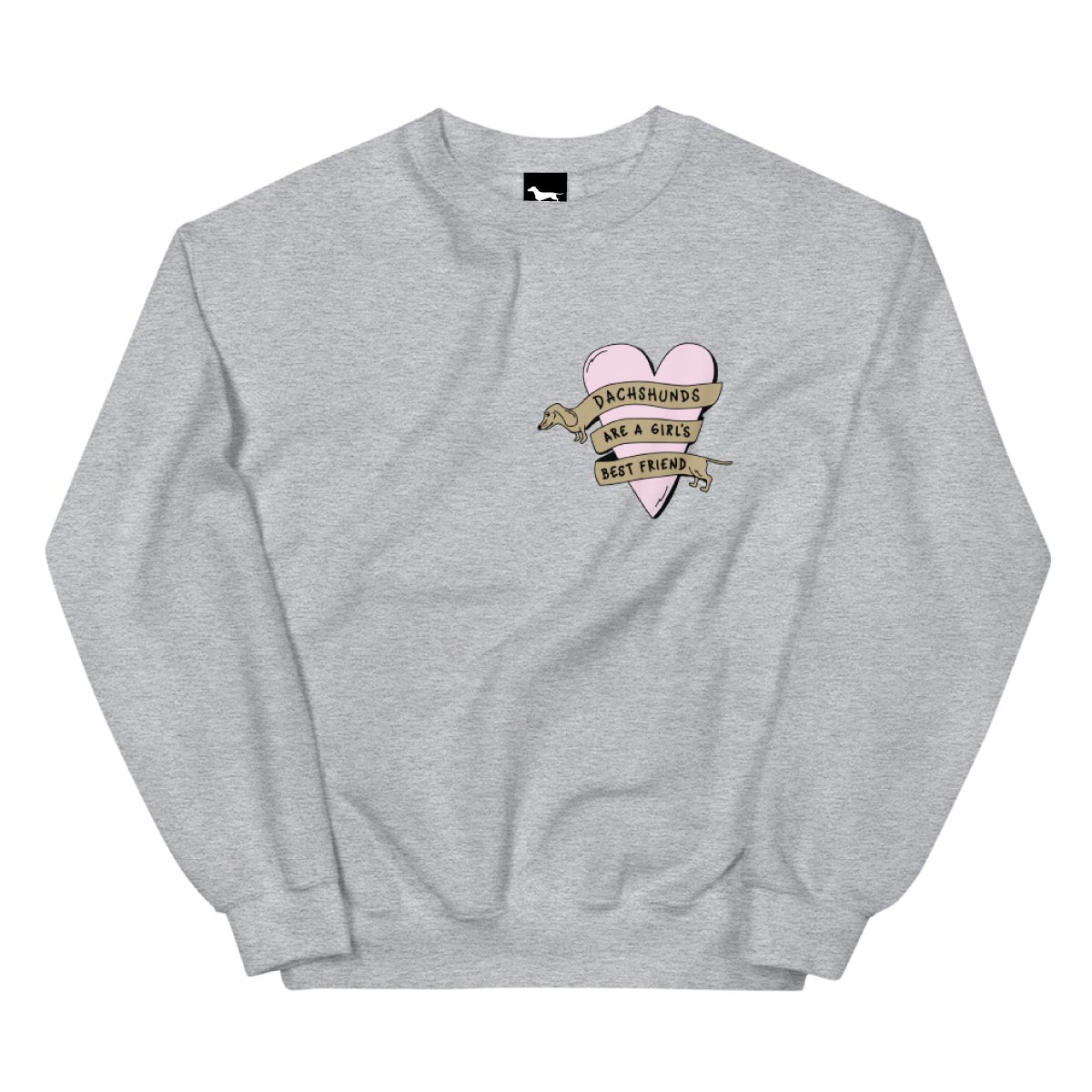 dachshunds are a girl's best friend unisex crew sweatshirt | heather grey