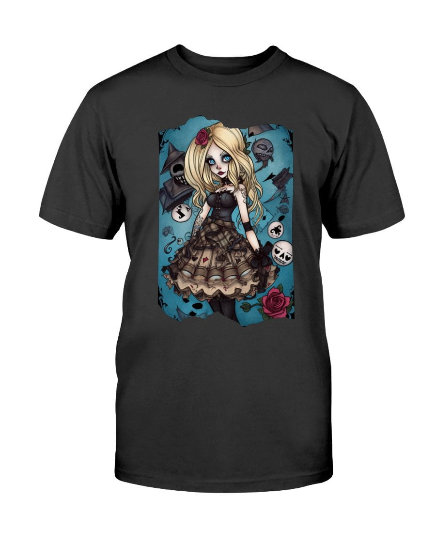 Gothic Inked Alice in Wonderland Slim Fit T-Shirt